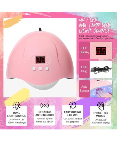 PEACECOLOR Gel Nail Kit with Electric Nail File | 10 Colors Gel Polish Set | 36W UV/LED Lamp | Starter Kit with Professional Manicure Tools & Halloween Decorations - Buy Online on GoSupps.com