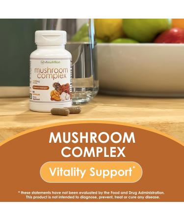 VH Nutrition Mushroom Supplement 1400mg Capsules - Vitality Support with Lions Mane, Chaga, Reishi Extracts - Buy Online on GoSupps.com