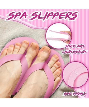 18 Pcs Spa Party Supplies for Girls - Satin Kimono Robes, Spa Headbands, Disposable Pedicure Slippers - Rose Theme - Ideal for Flower Girl Salon, Wedding, Birthday - Size 10 - Buy Online on GoSupps.com