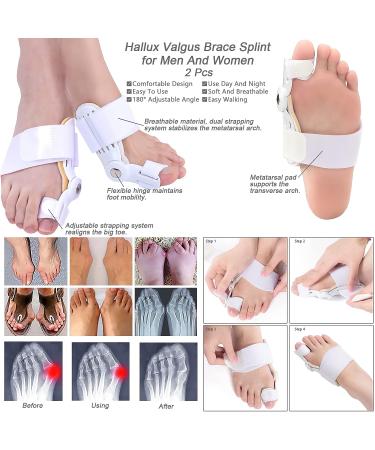 Bunion Corrector Kit - 15Pcs for Women and Men, Hallux Valgus Relief, Toe Spacer Straightener, Big Toe Separator, Metatarsal Sleeve Protector and Exercise Strap - Buy Online on GoSupps.com