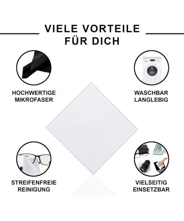Klihn Microfiber Glasses Cleaning Cloth 8-Pack | Professional Quality Lens & Display Care | Washable 18x16cm | Black & White Storage Bag - Buy Online on GoSupps.com