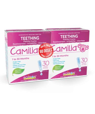 Boiron Camilia Baby Teething Relief Medicine 30 Count (Pack of 2) 60 Dose Teething Relief
