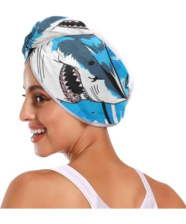 Fierce Shark Hair Towel 2 Pack | Super Absorbent Quick Dry Hair Turbans for Women & Girls - Buy Online on GoSupps.com