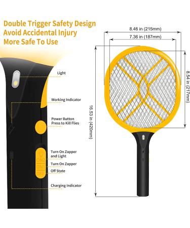 Faicuk Rechargeable Handheld Bug Zapper Racket - Fly Swatter Fly Zapper (1 Pack) - Buy Online on GoSupps.com