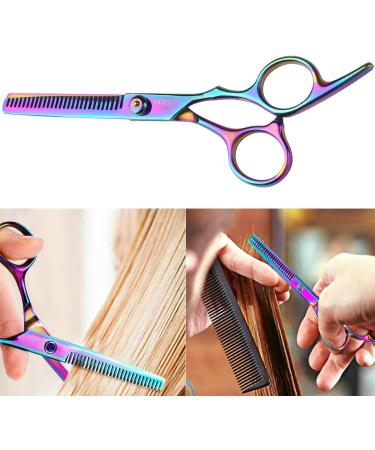 Professional 8 Pcs Hair Cutting Scissors Kit - Stainless Steel Shears Set for Barber & Pet Grooming - Thinning/Texturizing Scissors, Razor Comb Clip - Home Salon Use - Buy Online on GoSupps.com