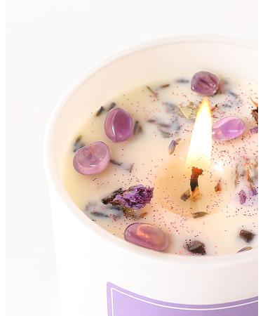 AOOVOO Lavender Scented Candles - Aromatherapy Soy Candle with Crystals | 10oz Gifts for Women & Moms - Perfect for Christmas & Birthdays - Buy Online on GoSupps.com