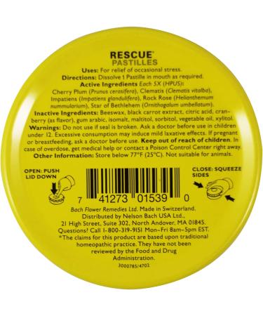 Bach Rescue Cranberry Pastilles - Pack of 4 | Natural Stress Relief | Fast-Acting Formula - Buy Online on GoSupps.com