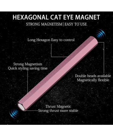 Professional Cat Eye Magnet Tool - Double-Ended Hexagon Nail Magnet for Gel Polish | Perfect for DIY & Nail Salons - Pink - Buy Online on GoSupps.com