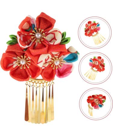 FOMIYES Hair Jewelry Kimono Floral Barrettes Asian Hair Accessories Hair Grips Flower Hair Clip Fan Tassel Hair Clip Womens Hanfu Hair Accessories Hairpin Hair Piece Bride Chinese Style M Red - Buy Online on GoSupps.com