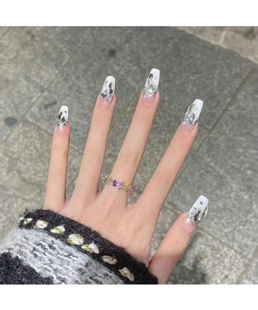 Temperament-enhancing manicure hand-made French-style nail polish clean and white hand-decorated detachable nail patch.(M) - Buy Online on GoSupps.com