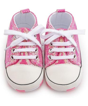 BAIELey High Top Baby Sneakers - Pink, 6-12 Months | Bling Sequins Soft Sole Infant Shoes - Buy Online on GoSupps.com