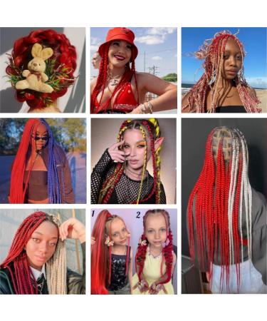 YDDM 20 Pre-Stretched Braiding Hair Extensions - 6 Pack Red Jumbo Braids for Artistic Hairstyles - Buy Online on GoSupps.com