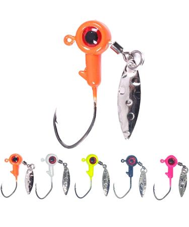 1/8 oz Jig Heads Freshwater Fishing Lures Jig Head with Eye Ball 25PCS Painted Hooks Fishing Jigs for Bass/Crappie 1/8 oz crappie jigs