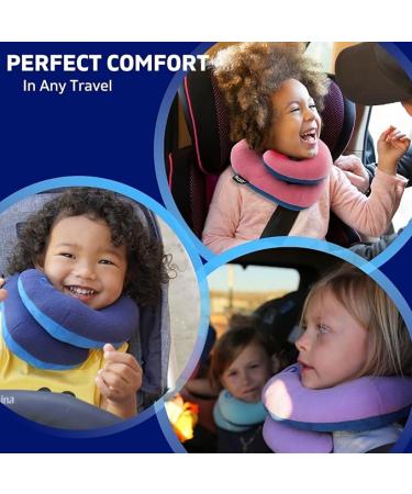 BCOZZY 3-7 Y/O Kids Travel Pillow for Car & Airplane  Soft Kids Neck Pillow for Traveling in Car Seat  Provides Double Support for Toddlers Head & Chin in Road Trips  Washable  Small Size  Navy - Buy Online on GoSupps.com