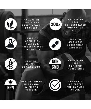 Herba Tongkat Ali Supplement for Men - 200:1 Extract 10 000mg Raw Tongkat Ali Equivalent | 120 Vegetable Capsules | Premium Tongkat Ali Extract Plus Extra | Made in Canada 120 count (Pack of 1) - Buy Online on GoSupps.com