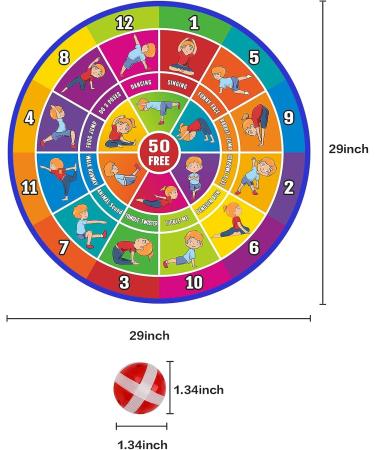 Large 29-inch BooTaa Dart Board for Kids with Sticky Balls | Indoor/Outdoor Fun Game for Boys and Girls | Perfect Birthday Gift for 3-12 Year Olds - Buy Online on GoSupps.com
