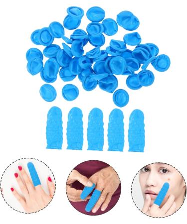 OSALADI Nitrile Finger Cots - 100pcs Sky-blue Finger Protection Covers for Relief & Protection | Durable Butyronitrile Finger Covers 6.50X2.50X2.50CM - Buy Online on GoSupps.com