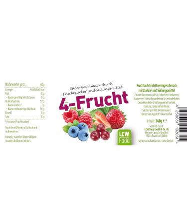 Buy LCW 340g Fruit Spread with Fructose & Sweeteners - 4 Fruit Varieties | International Shipping Available - Buy Online on GoSupps.com