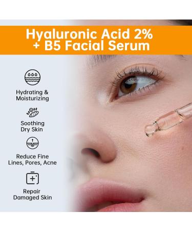 Hyaluronic Acid 2% + B5 Facial Serum 2 PCS Hyaluronic Acid Serum For Face Moisturizing. 2% Hyaluronic Acid - 2PCS - Buy Online on GoSupps.com