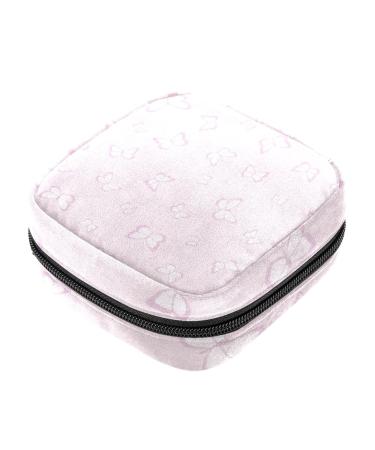 Pink Butterfly Print Sanitary Napkin Storage Bag Portable Period Kit Bag Pad Pouches for Period Menstrual Cup Bag with Zipper Sanitary Pad Pouch for Women Teen Girls Ladies Color 6