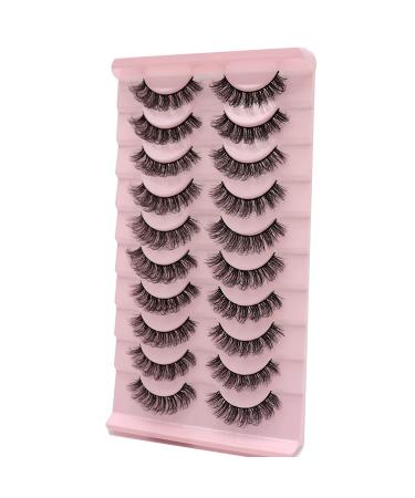 False Eyelashes Natural Mink Faux Russian Strip Lashes D03 - 10 Pairs | Fluffy Volume Fake Eyelash Extension | D Curl - Buy Online on GoSupps.com