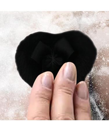 Baby Powder Puff Bowknot Heart Powder Puff - Baby Body Powder Puff Long-haired Powder Puff Soft Face Powder Puff for Baby Black - Buy Online on GoSupps.com