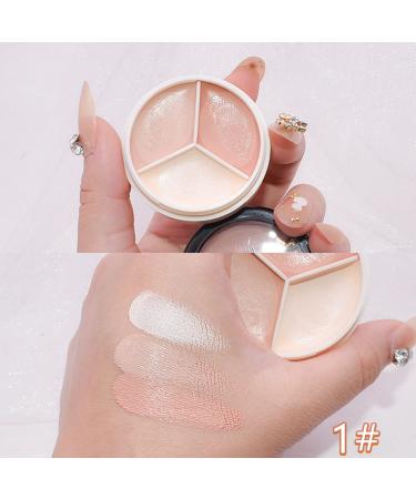 Concealer Contour Palette with Brush - 3-in-1 Color Correcting Highlight and Contour Makeup Kit for Dark Circles - Waterproof & Long-Lasting Formula - Buy Online on GoSupps.com