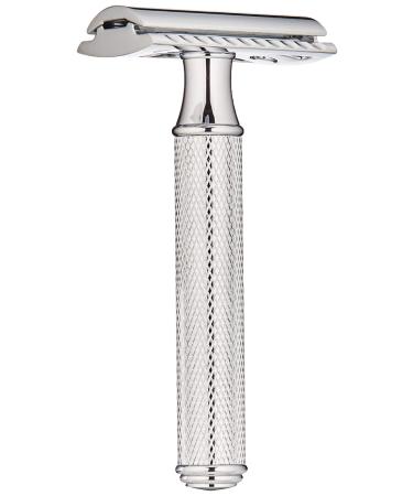 The Art of Shaving Men's Safety Razor with 5 Blade Refills - Double Edged, Closed Comb Design, Engraved Chrome Plated Handle - Buy Online on GoSupps.com