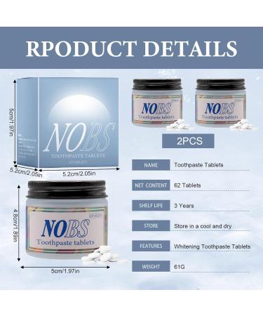 Solid Toothpaste Toothpaste Tablets Toothpaste Tablets Chewable Mouthwash Tablets Natural Paste Natural Glass Without Fluoride Environmentally Friendly Travel Friendly (2 Pieces) - Buy Online on GoSupps.com