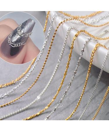 Nail Chain Nail Chain Multi-Purpose DIY Glittery 3D Manicure DIY Metal Chain Charms for Girl Manicure Metal Chain Manicure Metal Chain 5 - Buy Online on GoSupps.com