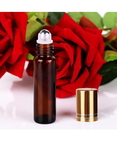 24 Pack Inice Roller Bottles for Aromatherapy Essential Oils - Amber Glass 10ml Refillable Containers with Accessories and Roller Ball - Buy Online on GoSupps.com