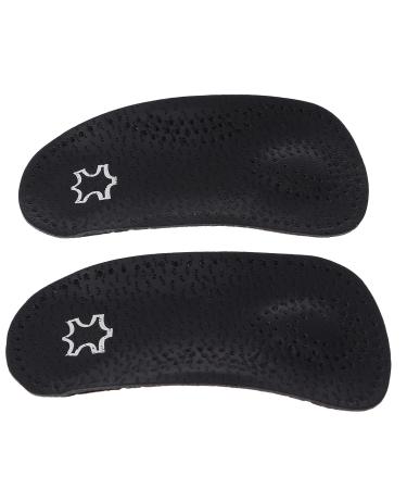 DOITOOL Plantar Fasciitis Relief 1 Pair Flat Feet Arch Support Insoles Cushioned Invisible Heel Inserts Leather Arch Half Pad Black Heel Cushions for Man Woman Black 39-40 Planters Facetious Relief Black 3940m 17.5X7X2.5...