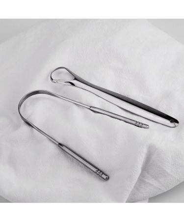 Savita Stainless Steel Tongue Cleaner Set - 4 Medical Tongue Scrapers for Bad Breath - Adult Oral Care Brush with Grip - Buy Online on GoSupps.com