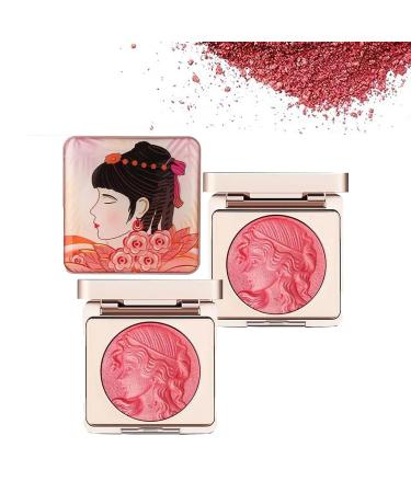 Embossed Smooth Powder Blush Palette For Cheeks Matte Face Powder Blush Palette Powder Blush Palette Girl Blush for Cheeks Natural Makeup Radiant Finis (Pink - 2PCS 1PCS) Pink - 2pcs 6 g (Pack of 1)