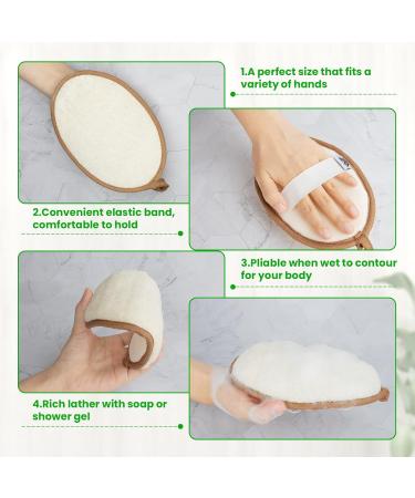 2-Pack Natural Loofah Sponge Body Scrubber for Women and Men - Exfoliating Shower Loofah - Biodegradable Bath Sponge - 5x7 Size - Buy Online on GoSupps.com