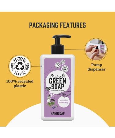 Marcel's Green Soap Lavender & Rosemary Hand Soap 500ml Dispenser - Eco-Friendly, Vegan, Biodegradable - Buy Online on GoSupps.com