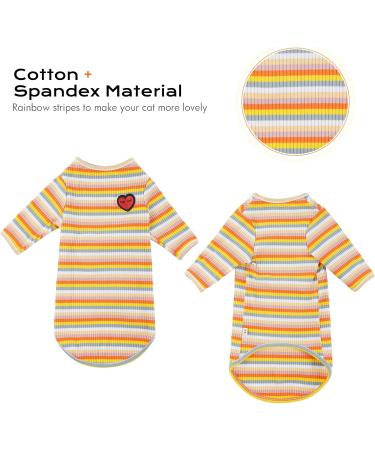 Shop Pumyporeity Sphynx Hairless Cat Cotton Clothing - Soft Breathable Sweaters & T-Shirts for Kittens | Skin-Friendly Yellow Stripe Vest (Size M) - Buy Online on GoSupps.com