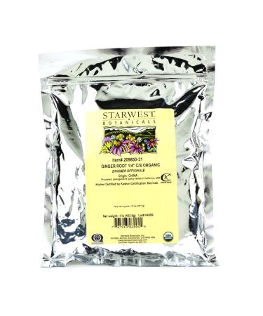 Starwest Botanicals Ginger Root 1/4" C/S Organic 1 lb (453.6 g)