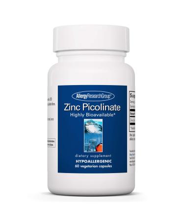 Allergy Research Group - Zinc Picolinate 25 mg - Immune Mood Bone Support - 60 Vegetarian Capsules