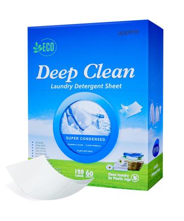 XNHAFW Laundry Detergent Sheets 120 Load Fresh Scent Travel Laundry Sheets Washing Sheets for Home Dorm Travel 60 Sheets