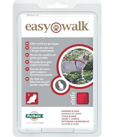 PetSafe Easy Walk Cat Harness - Size S Red | Elastic Bungee Leash for Comfortable Cat Walking | International Shipping Available - Buy Online on GoSupps.com