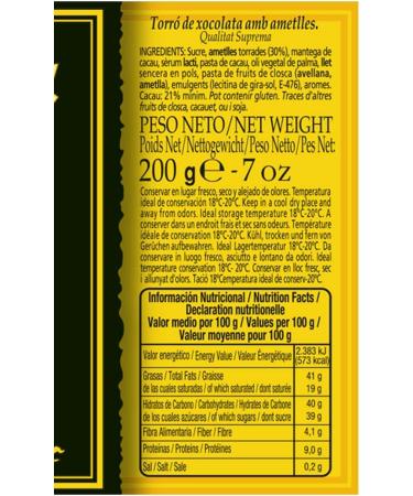 Antiu Xixona Nougat Chocolate With Almonds 200 g - Buy Online on GoSupps.com