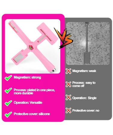 Upgraded 5-in-1 Cat Eye Gel Nail Polish Magnet Wand | Multi-Function 3D Nail Design Tool for Salon & Home - Pink - Buy Online on GoSupps.com