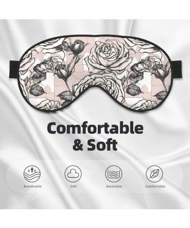 Unisex Blackout Sleep Eye Mask - Adjustable Buckle - Perfect for Travel Yoga Office & Naps - Background Roses Design - Buy Online on GoSupps.com