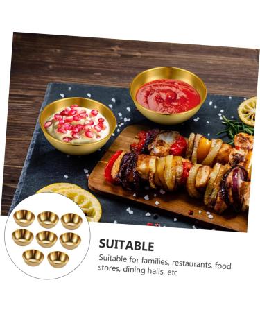 Milisten 1 Set 8pcs Dish Seasoning Dipping Plates Side Dish Japanese Plates Mini Dipping Plate Small Sauce Cups Metal Gold Decor Sauce Bowls Stainless Steel Sushi Measuring Cup - Buy Online on GoSupps.com