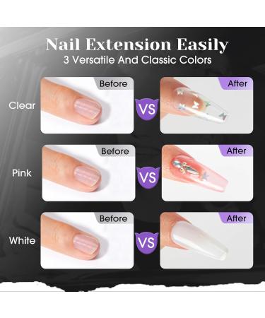 ROSALIND Acrylic Powder Kit - Clear Pink Polymer Nail Set with Liquid Brush Forms & DIY Tools for Beginners - International Shipping Available - Buy Online on GoSupps.com