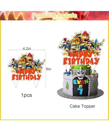 37pcs Bowser Cake Decorations with 1pcs Bowser Cake Topper 36pcs Cute Cartoon Cupcake Toppers for Girls Birthday Party Decorations - Buy Online on GoSupps.com
