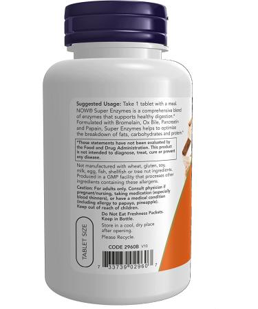 Now Foods Super Enzymes - 90 Tablets for Digestive Support | Buy Online - Buy Online on GoSupps.com