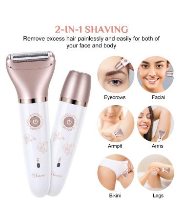 Nivlan Electric Razor for Women - 2 in 1 Wet & Dry Shaver, Portable Waterproof Bikini Trimmer for Hair Removal on Legs, Underarms, Face - Rose Gold - Buy Online on GoSupps.com