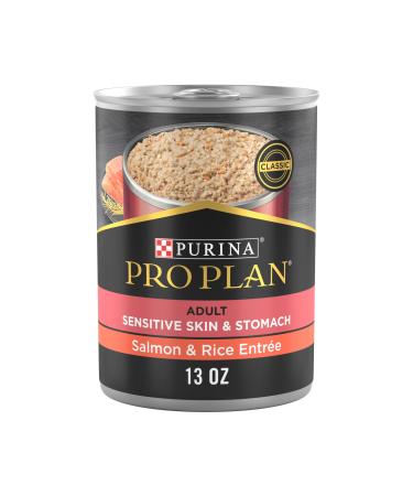 Purina Pro Plan Sensitive Skin & Stomach, Adult Wet Dog Food, 12-Pack Cans Salmon & Rice - Wet Dog Food